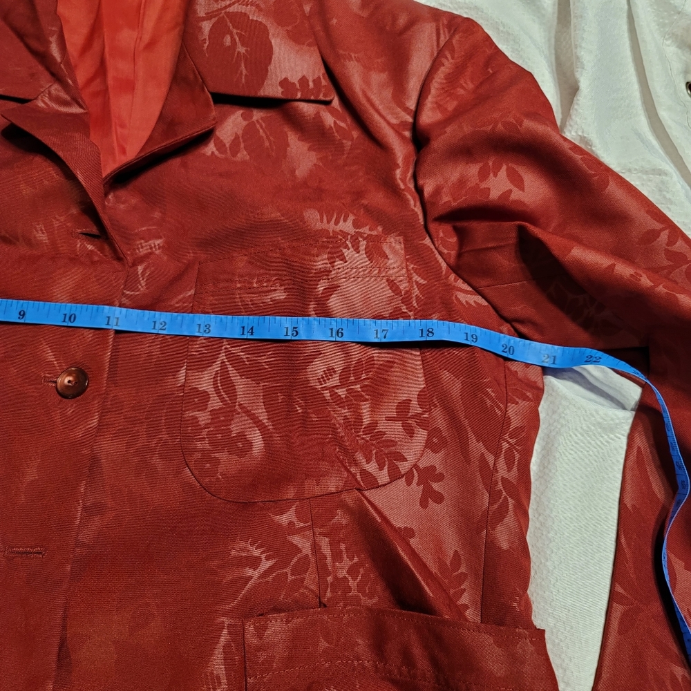 MUST SEE PHOTOS VINTAGE Custom tailored Brocade Pattern A line pants suit - Picture 8 of 16